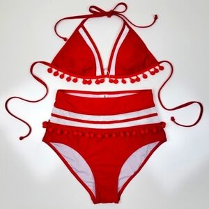 NWT Pom Pom High Waist Bikini